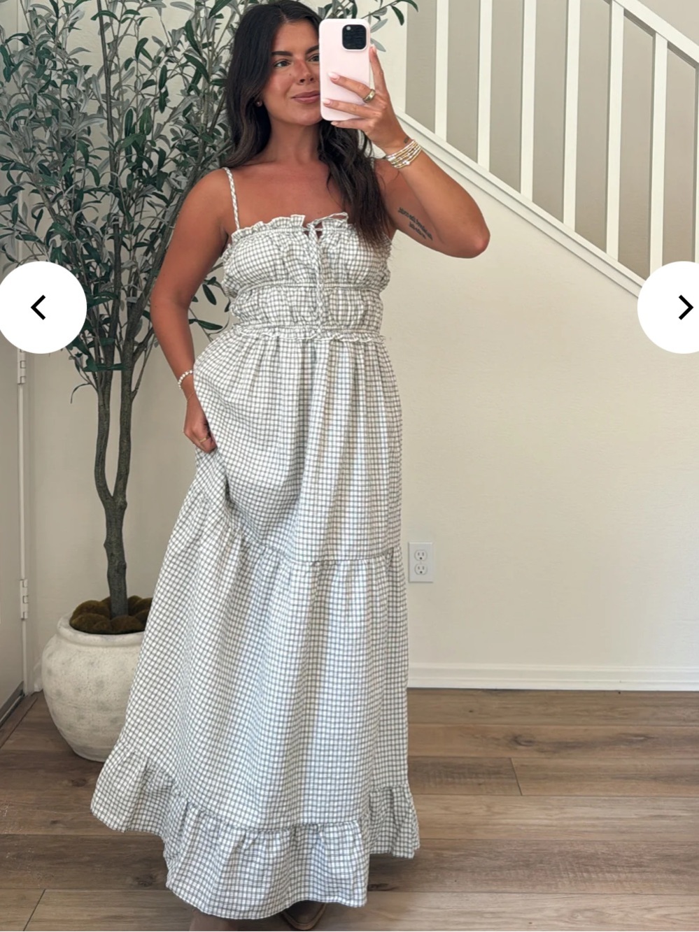 Pretty garbage Cream Gingham dress